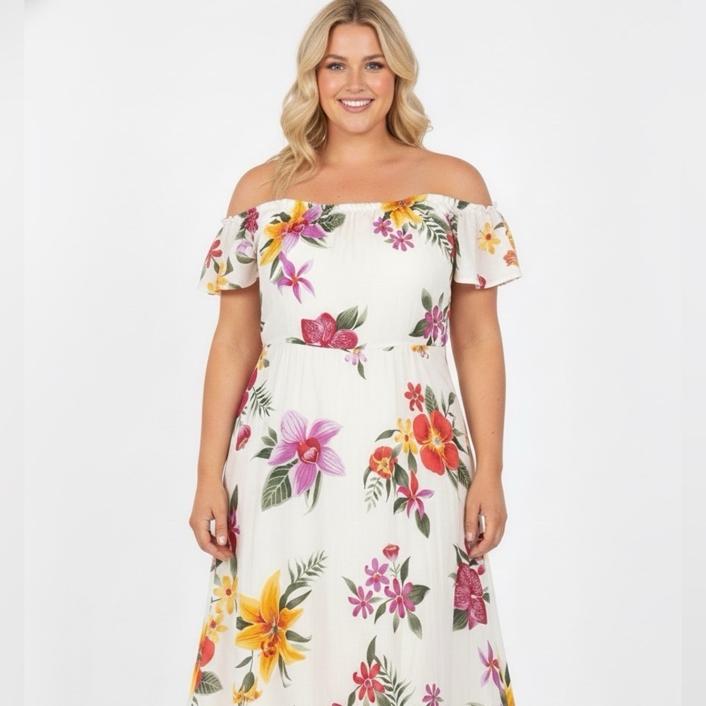Old Navy boho tropical Floral Cami Dress with flutter sleeves size XXlarge